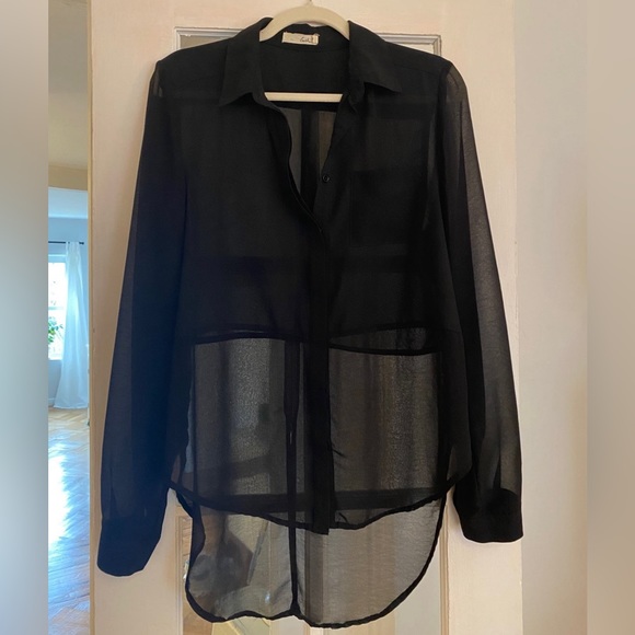 Lush Nordstrom sheer black blouse - Picture 2 of 8